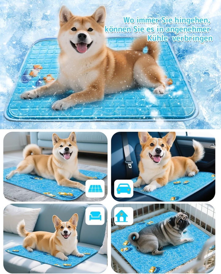 Kühlmatte Hund Kühlbett Für Hunde 60×90CM L|Neu 2026|Hundekühlmatte Selbstkühlend Waschbar Haustier