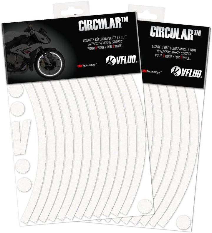 VFLUO CIRCULAR,(2er-Pack) Motorroller retroreflektierendes Felgenband-Kit (1 Rad), 3M Technology, Ba