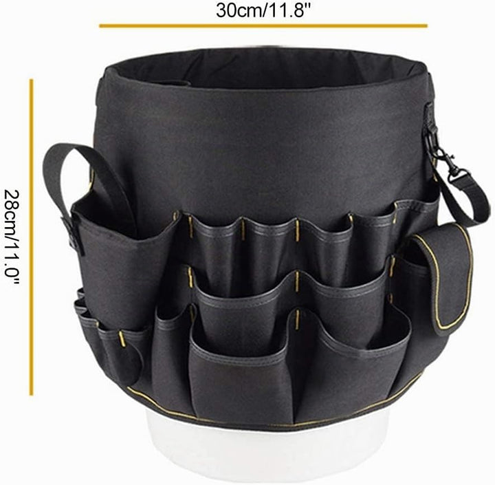 Zerodis Tools Bucket Tool Organizer, Bucket Canvas Werkzeughalter und Organizer Eimer mit 56 Taschen