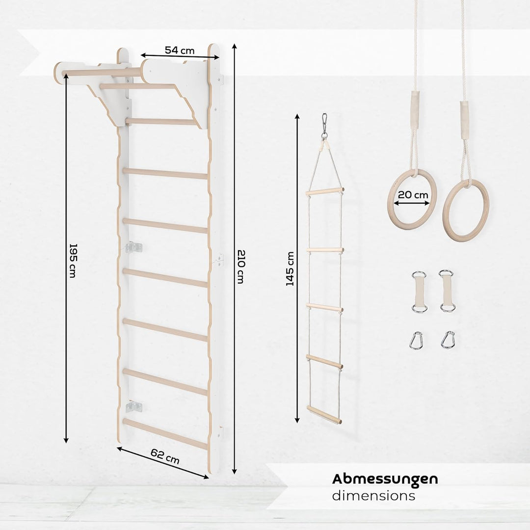 MAMOI® Kletterbogen mit rutsche, Kletterdreieck, Baby Klettern, Klettergerüst aus Holz, Holzbogen fü
