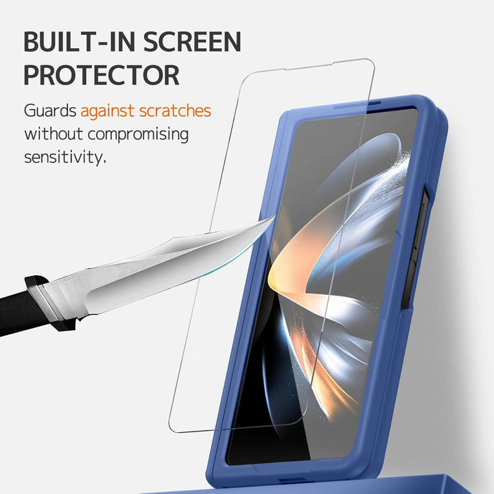 NINKI Kompatibel Samsung Galaxy Z Fold 4 Hülle mit S Stift Halter, Scharnier Schutzhülle für Galaxy