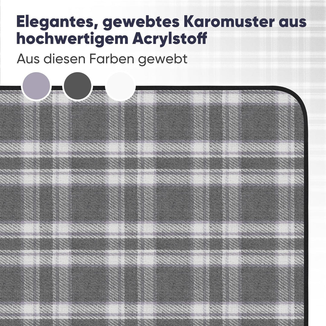 Sekey Picknickdecke Wasserdicht 200x200 cm, Karierte Stranddecke Sandfrei, 3-Schicht Struktur, Gepol