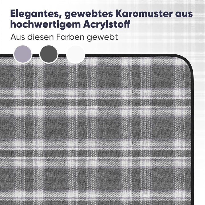 Sekey Picknickdecke Wasserdicht 200x200 cm, Karierte Stranddecke Sandfrei, 3-Schicht Struktur, Gepol