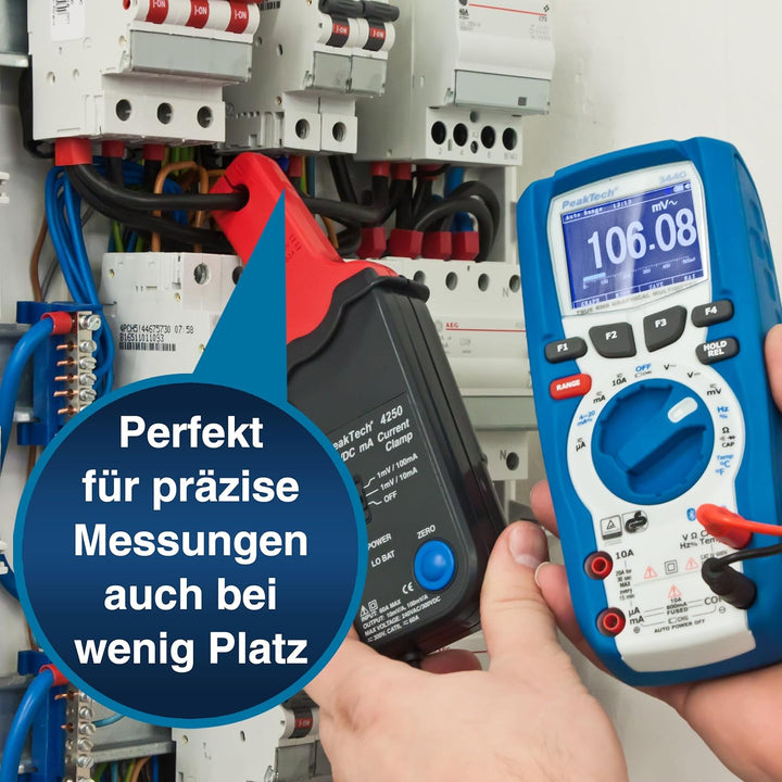 PeakTech P 4250 4250 - Stromzangen-Adapter für Multimeter bis zu 60 in AC/DC mit 4 mm Steckern, Null