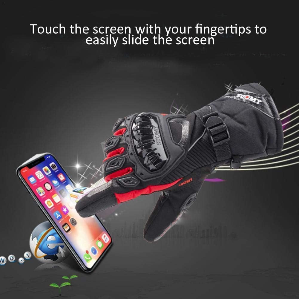 Riloer Motorradhandschuhe Leder Winter Wasserdicht Outdoor Radfahren Handschuhe Touchscreen Resistan