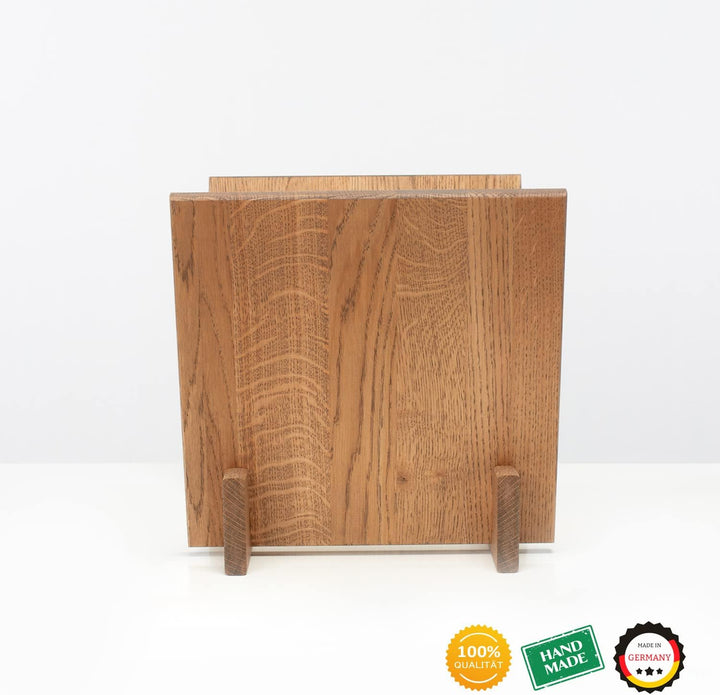 Rikmani Aufbewahrung von Vinylplatten - Schallplatten Halter Regal aus Eiche Massivholz im hochwerti