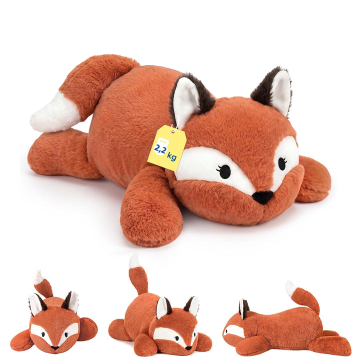 shownicer Gewichtstiere Fuchs 2,2 KG Gewichtetes Kuscheltier Fuchs Stofftier Grosses Plüschtier XXL