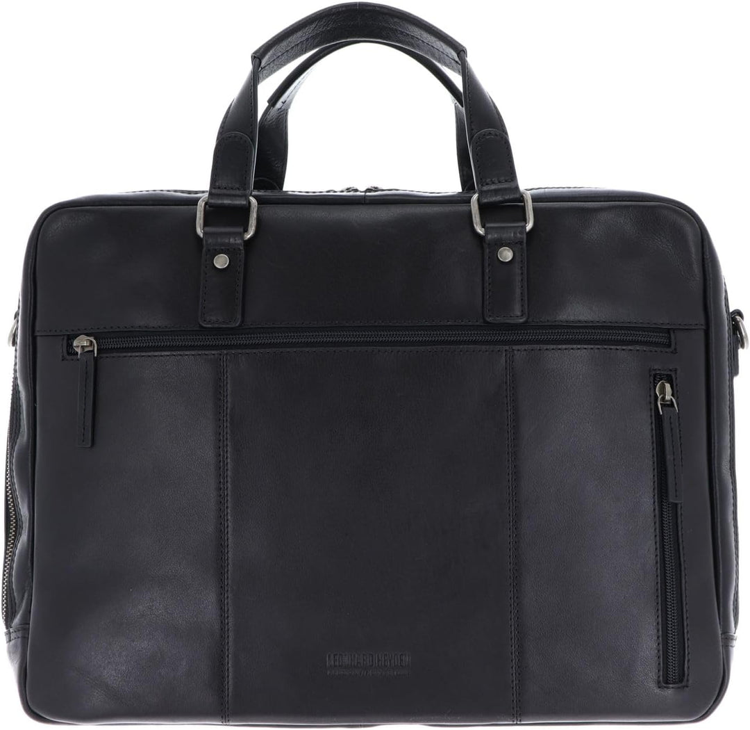 Leonhard Heyden Roma - Aktentasche 2 Fächer. mit Vortasche Leder 15" 41 cm schwarz, Schwarz