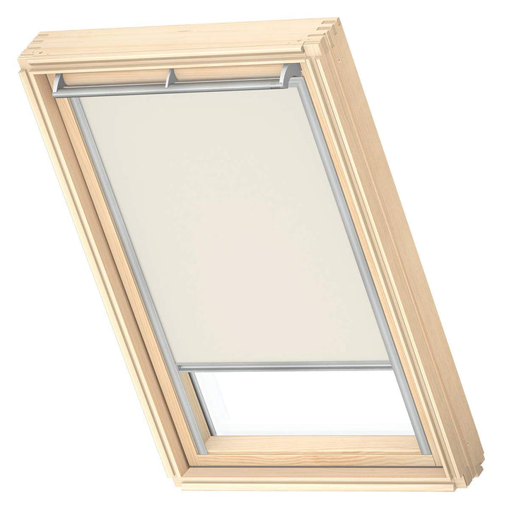 VELUX Original Dachfenster Verdunkelungsrollo für MK08, Hellbeige, mit Grauer Führungsschiene MK08 H