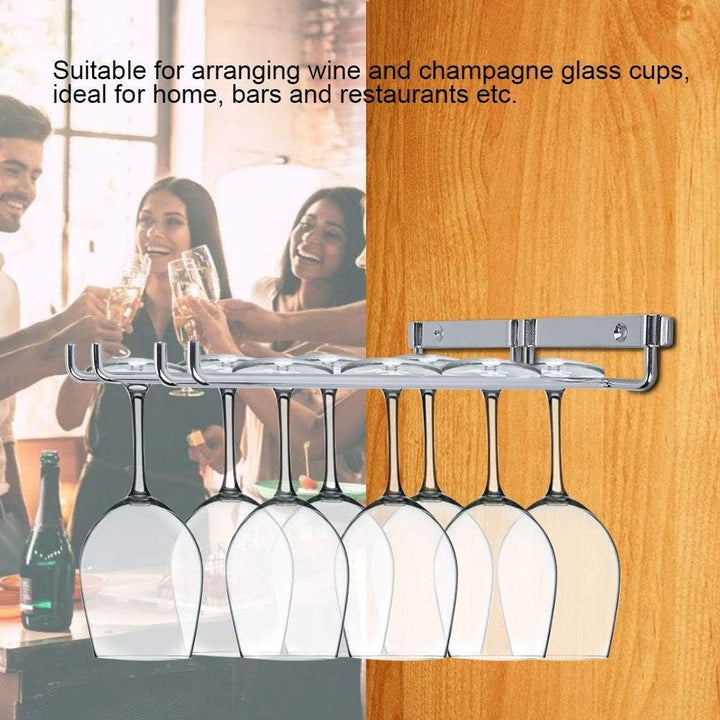 Weinschale Rack, Zweireihig Eisen Chrom Weingläser Halter unter Schrank Regal Wand Stemware Rack für