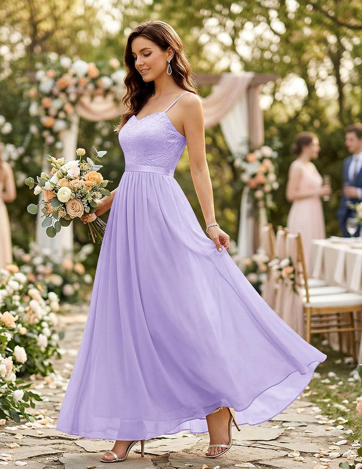 DRESSTELLS Abendkleider Elegant für Hochzeit Festlich Ballkleid Damen Lang Brautkleid Standesamt Bra