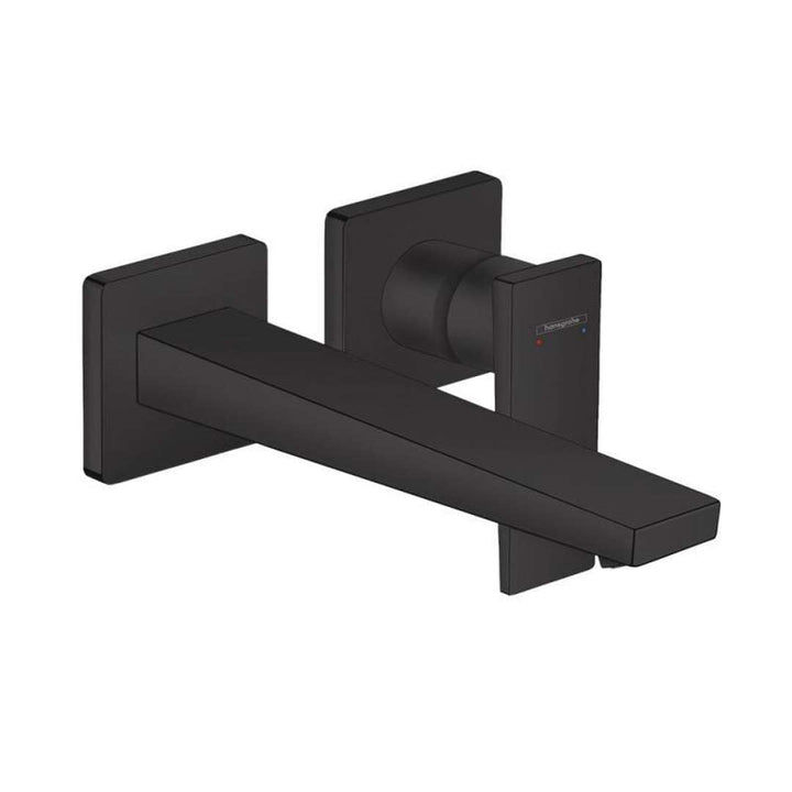 hansgrohe Wasserhahn Metropol, Unterputz Armatur für Wandmontage, Auslauf 22,5 cm, Mattschwarz Matts