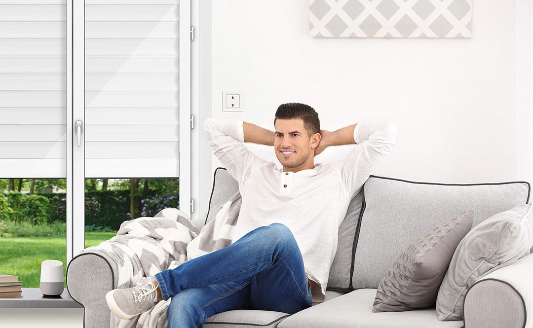 REV 0088167090 Link2Home, WLAN Rollladenschalter + Rahmen, App- u. Sprachsteuerung, weiss, Rollladen