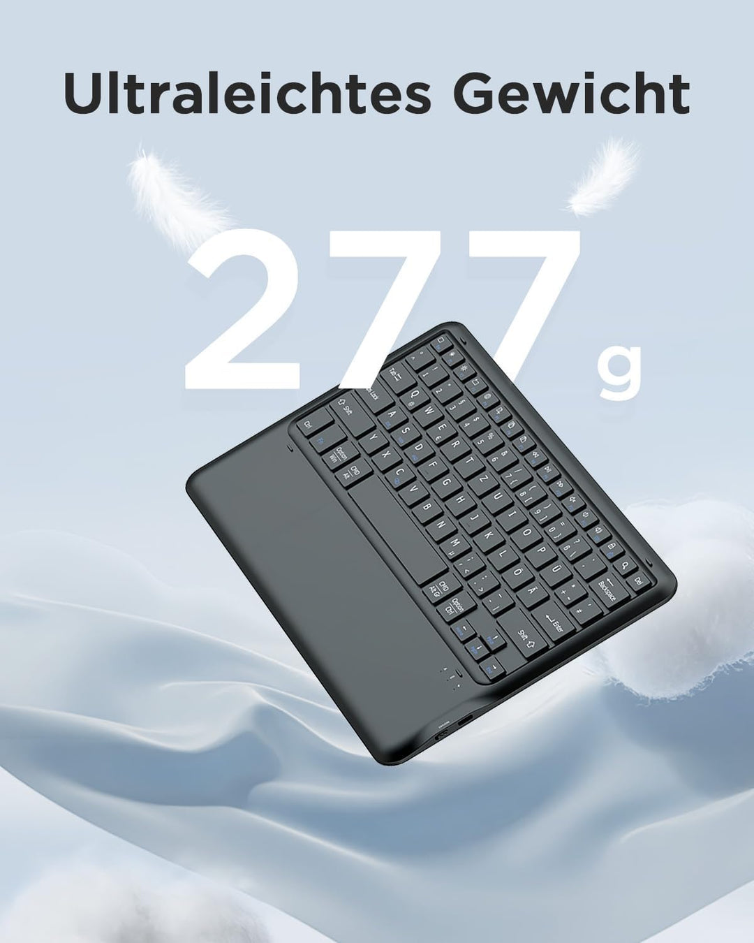 EasyAcc Tastatur Hülle Kompatibel mit Xiaomi Redmi Pad 2 Pro 12.1 Zoll 2025 mit Schutzfolie, [QWERTZ