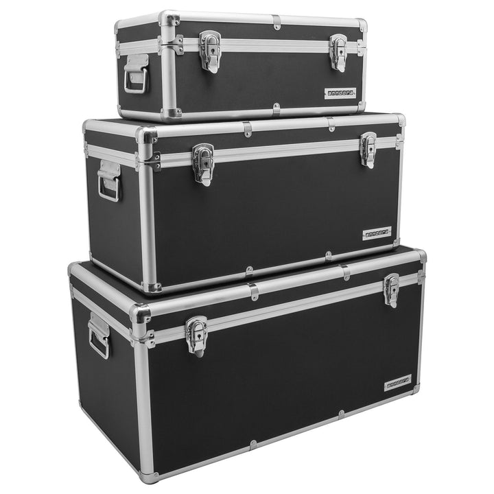 ANNDORA SHOPPING-WELTEN Aluminium-Rahmenkoffer Transport-Box, Koffer in Schwarz mit 155 Liter Volume