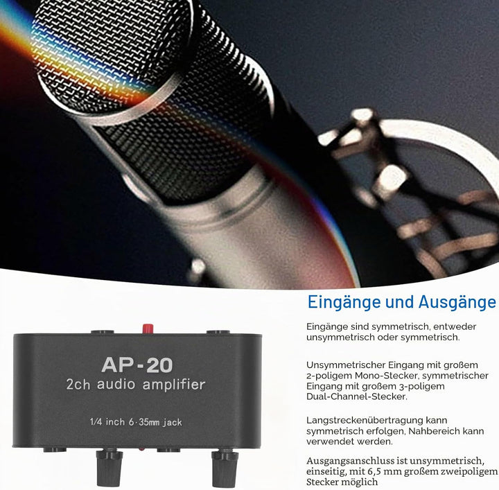 Professional Doppelk-Soundverstärker, Eingang von 20 dB Eingang von 20 dB mit variabler Leistung DC