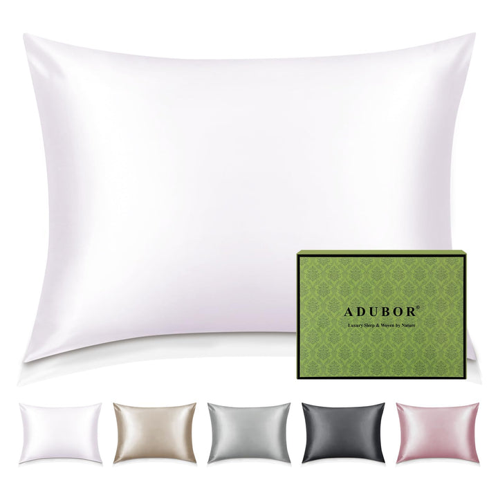 Adubor Seidenkissenbezug 40x80cm für Haar und Haut, mit verstecktem Reissverschluss, beide Seiten, 2