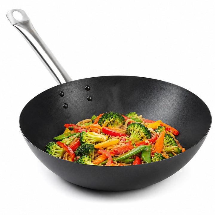 Point-Virgule Wok Pfanne mit Antihaft Beschichtung und Edelstahlgriff für Wok-Grillgerichte zu berei