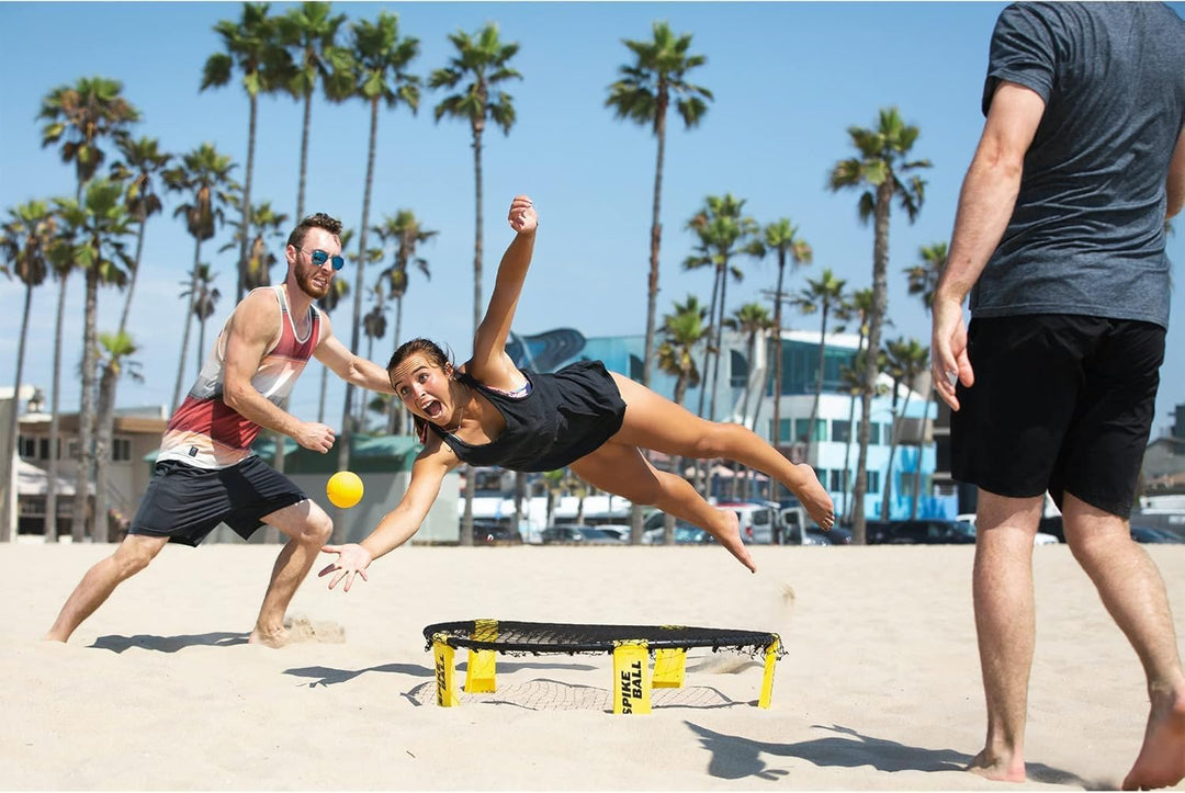 Spikeball Standard 3-Ball-Set – Spiel für Garten, Strand, Park, drinnen Gelb/Schwarz Single, Gelb/Sc