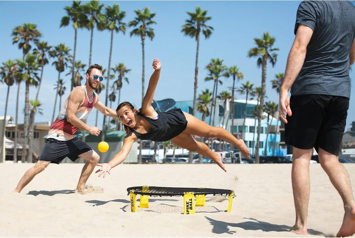 Spikeball Standard 3-Ball-Set – Spiel für Garten, Strand, Park, drinnen Gelb/Schwarz Single, Gelb/Sc