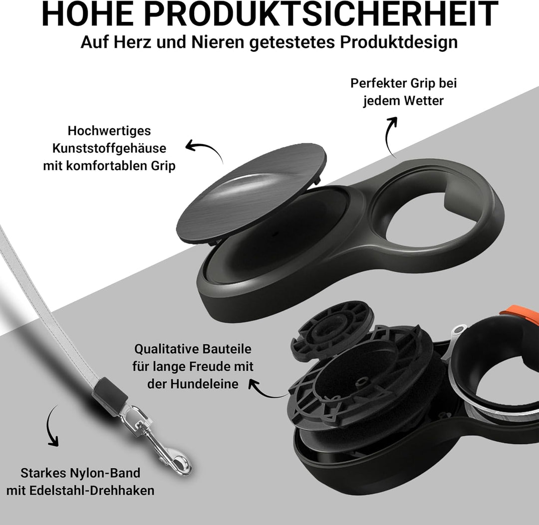 Hundeleine grosse Hunde und mittelgrosse bis 55 KG, Hundeleine 5m, Leine Hund ausziehbar und neuarti