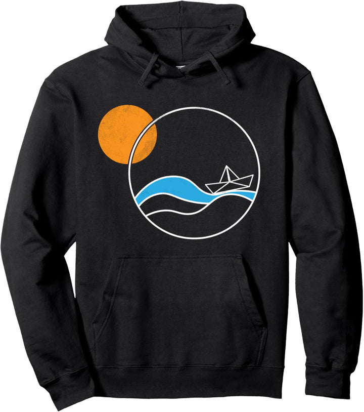 Papierschiff Maritime Meer Papierboot Pullover Hoodie