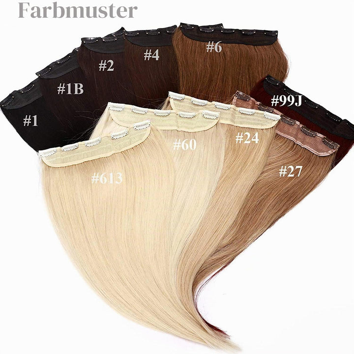 SEGO Haarverlängerungen Clip in Extensions DICKER 7A 100% Echtes menschliches Haar 1 Teilig 5 Clips