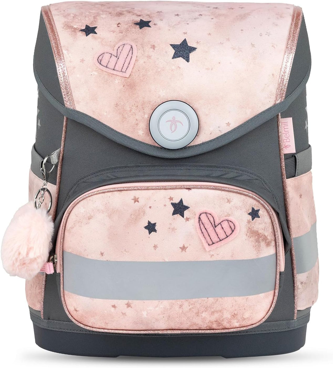 Belmil Compact mit Patches Schulranzen Set 5-teilig mit Brustgurt (405-41/AG/B/S) (Belle Pirouette),