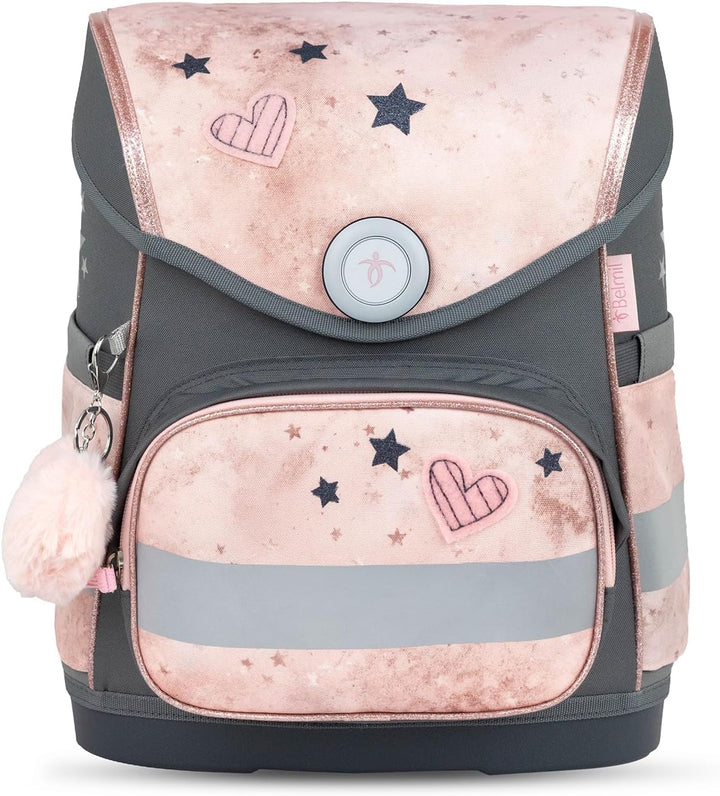 Belmil Compact mit Patches Schulranzen Set 5-teilig mit Brustgurt (405-41/AG/B/S) (Belle Pirouette),