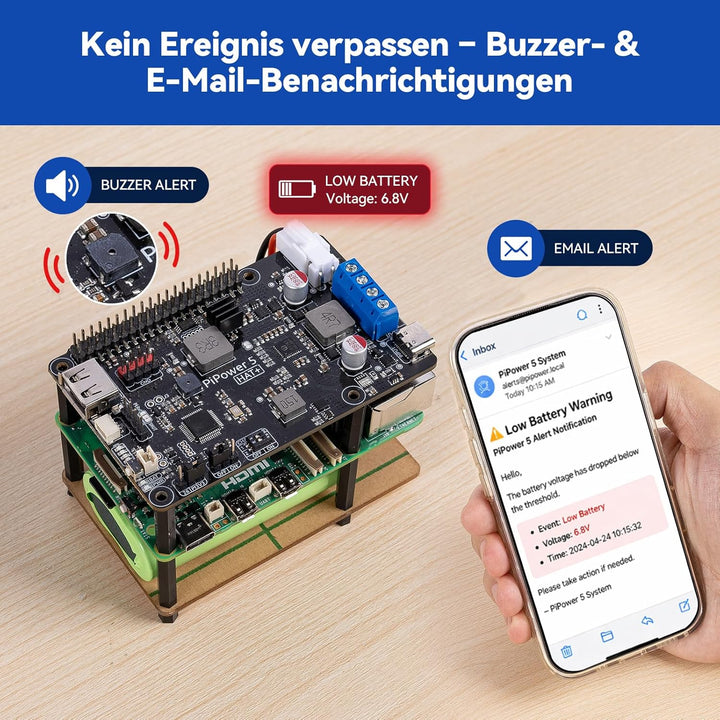 SunFounder Raspberry Pi 4 UPS Stromversorgung, Acrylgehäuse, Schutz des Raspberry Pi und der Daten,