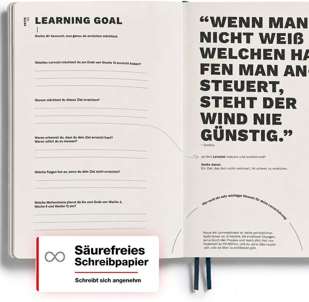 LEUCHTTURM1917 367496 Learning Journal Composition (B5), Flexcover, Schwarz, Deutsch Deutsch Schwarz