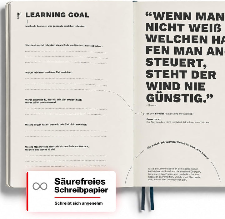LEUCHTTURM1917 367496 Learning Journal Composition (B5), Flexcover, Schwarz, Deutsch Deutsch Schwarz