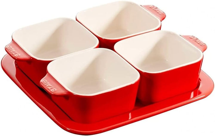 STAUB 40511-119 Vorspeisen-Set, Kirschkeramik, kleines Teller-Set, authentisches japanisches Produkt