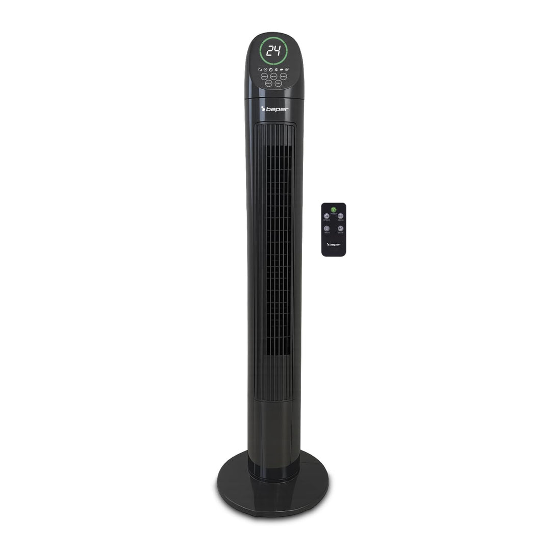 BEPER P206VEN310 Deluxe Digitaler Turmventilator mit Fernbedienung, leiser Turmventilator, 3 Geschwi