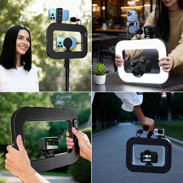 yAyusi Magnetisch Handylicht für Videoaufnahmen, Hand-Telefonstabilisator mit Licht, 8000mAh LED-Sel