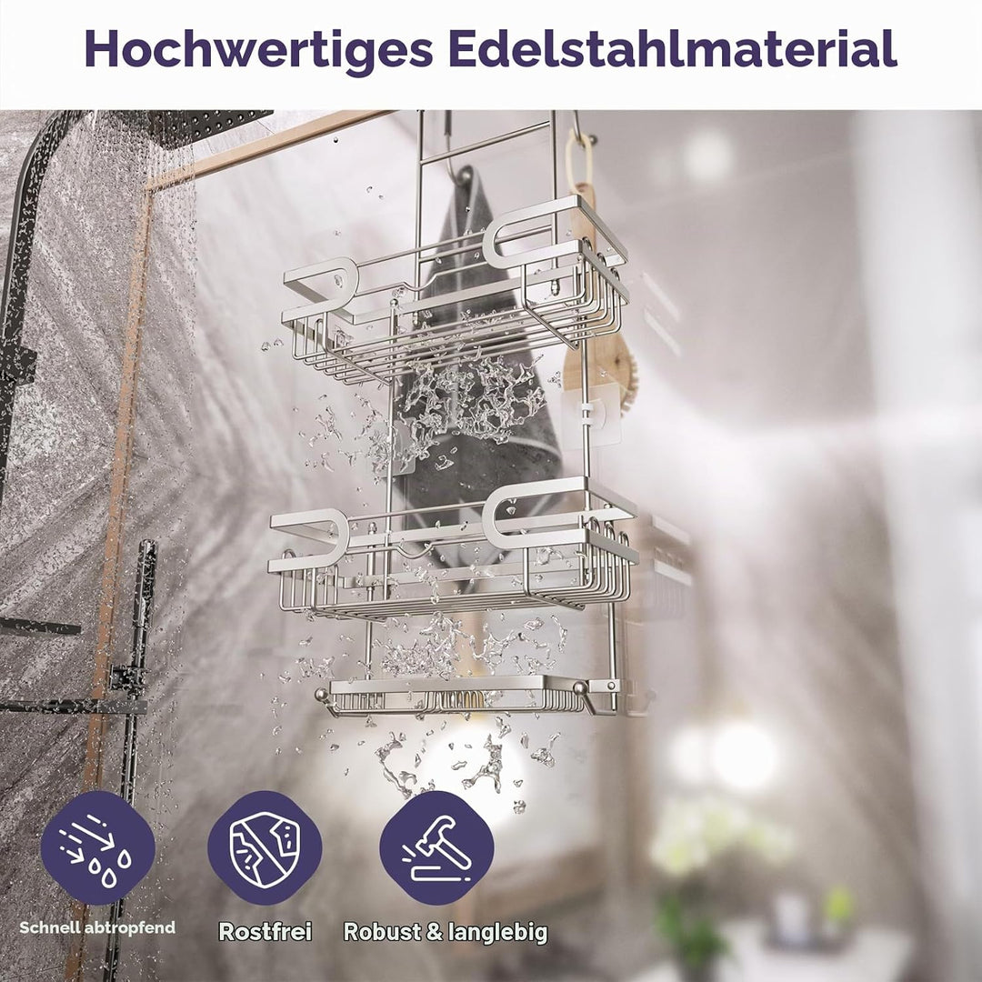 SWTYMIKI Duschregal zum Hängen Dschablage Hängend - Duschablage Hängend Für Dusche Glastür Duschkorb