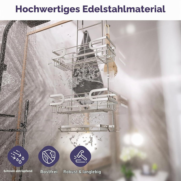 SWTYMIKI Duschregal zum Hängen Dschablage Hängend - Duschablage Hängend Für Dusche Glastür Duschkorb