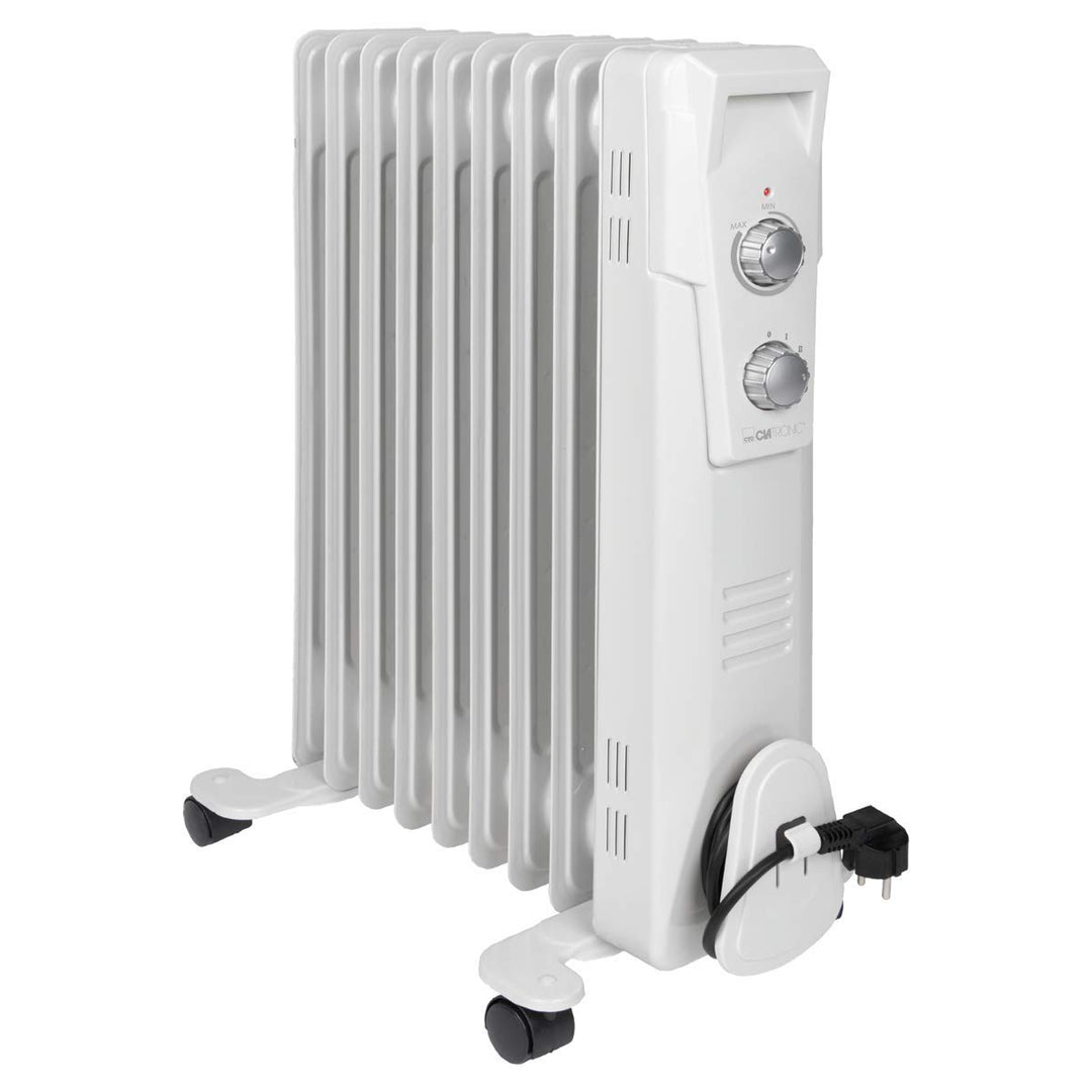 Clatronic RA 3736 9 Rippen-Ölradiator, mobiler Heizkörper, 2000 Watt, stufenloser Thermostatregler,