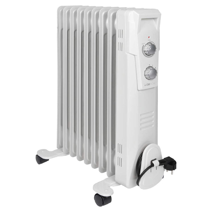 Clatronic RA 3736 9 Rippen-Ölradiator, mobiler Heizkörper, 2000 Watt, stufenloser Thermostatregler,