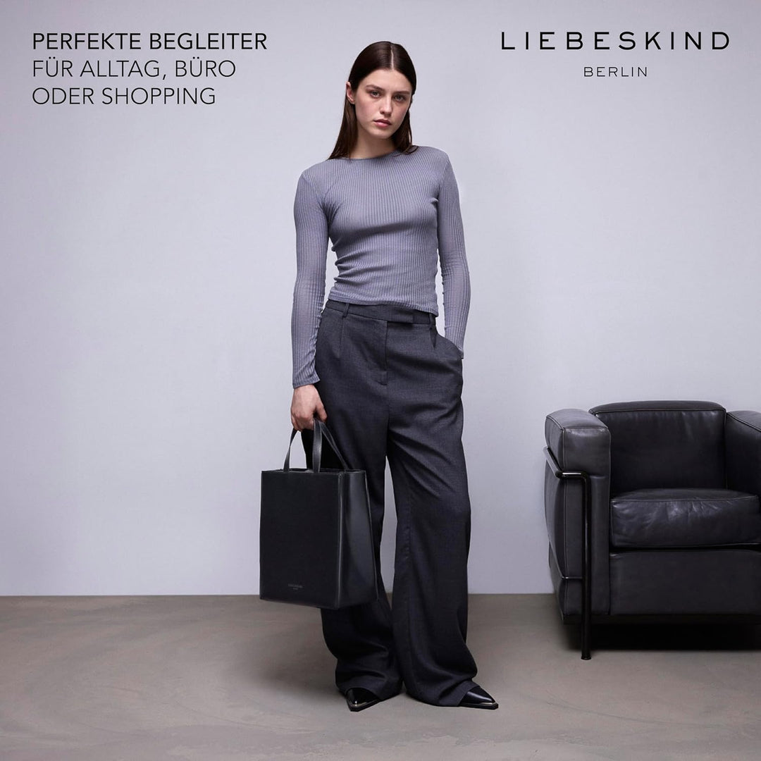 Liebskind Berlin Suede Paperbag Tote M, Medium (HxBxT 34cm x 29cm x 15cm) Dark Mandarine, Dark Manda