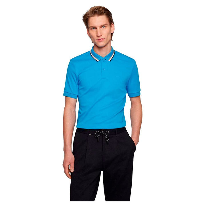 BOSS Herren Poloshirt Penrose 38 Slim Fit Kurzarm bleu (50) S