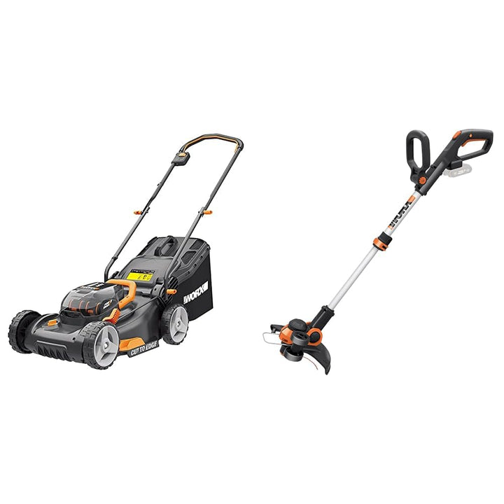 WORX WG743E Akku-Rasenmäher 40V & WG163E.9 Akku Rasentrimmer 20V – Kantenschneider Rasen – 2-in-1 Fu
