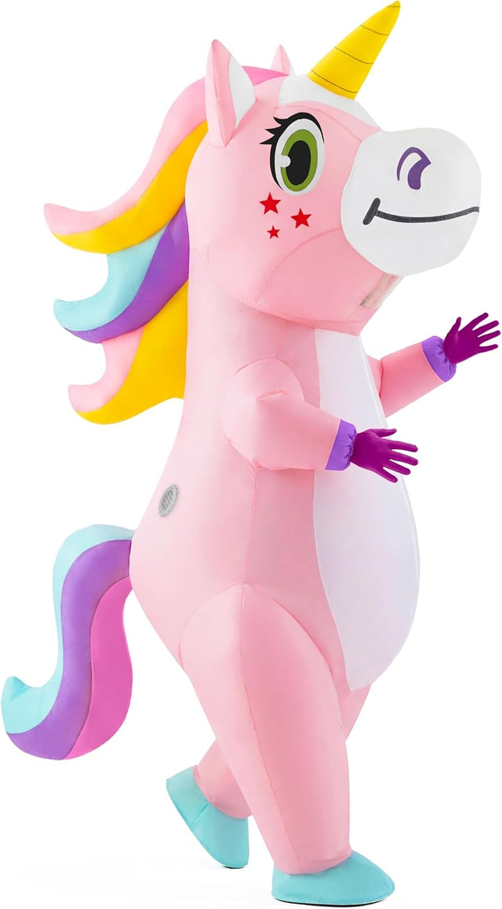 Spooktacular Creations Aufblasbares Einhorn Kostüm Ganzkörper, Einhorn Air Blow-up Kostüm für Hallow