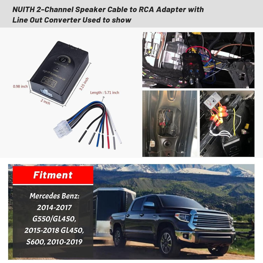 NuIth Autoradio Stereo High to Low Konverter Draht Adapter 2-Kanal Verstellbarer Verstärker Subwoofe