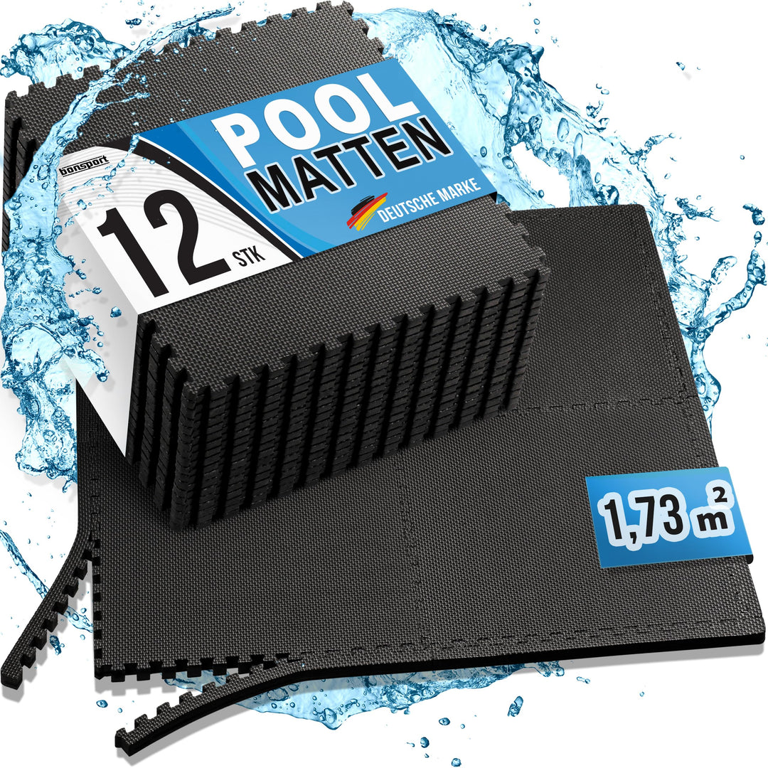 bonsport Pool Unterlegmatte Poolmatte 12 Stück - Bodenschutz Matte für den Pool/Planschbecken - Bode