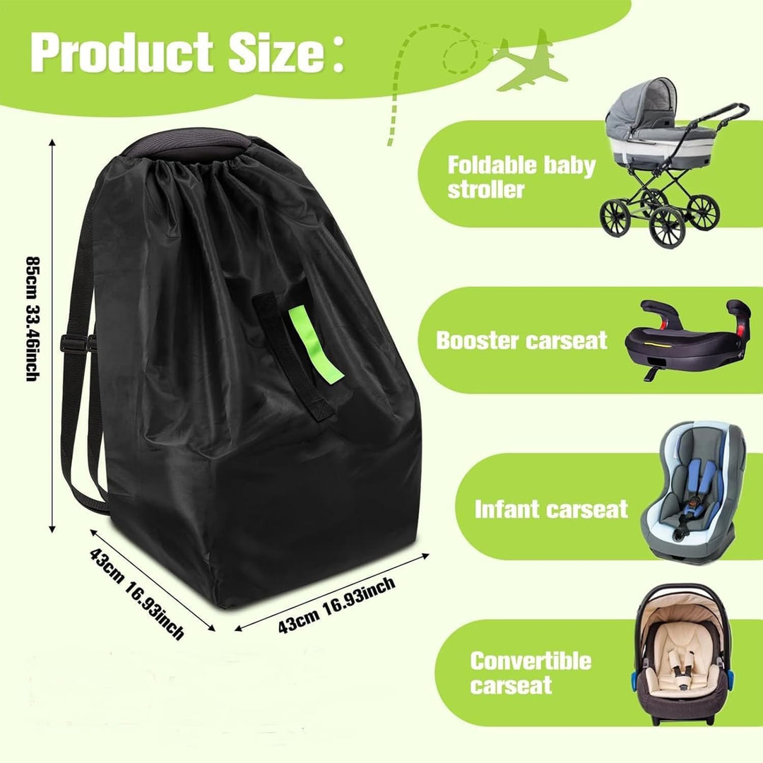 Car Seat Cover Travel Bag, Seat Carrier Backpack, Waterproof Heavy-Duty Fabric, Extra Spacious Stora