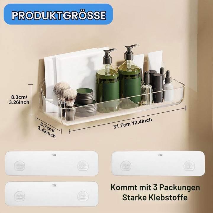 Diesisa 2 Stück Duschablage Ohne Bohren, Duschregal Wandmontage, Shampoo Halterung für Dusche, Dusch