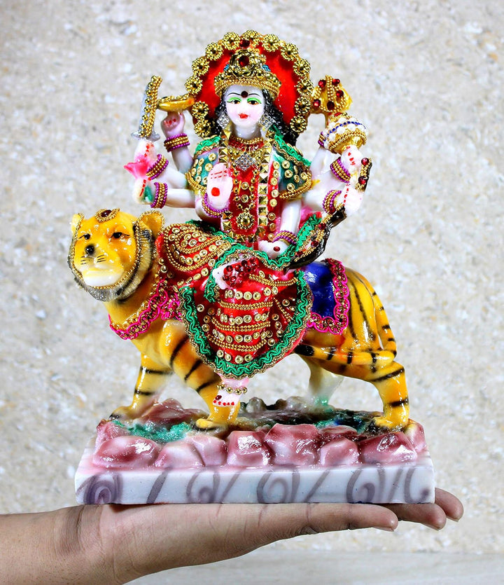 Esplanade Harz Maa Durga MATA Rani Murti Idol Statue Skulptur für Zuhause Mandir – Mehrfarbig (25,4