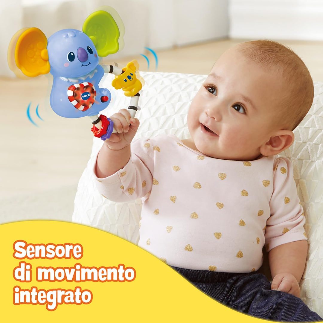 VTech Kimi Interaktive Rassel, Baby-Rassel mit Bewegungssensor, beleuchtete Taste in Herzform, Babys