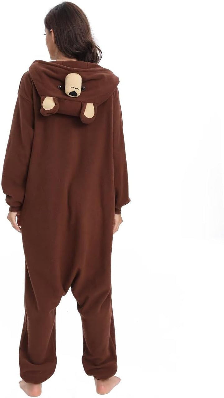 LABULA Onesie Tier Erwachsene Unisex Tieroutfit Cosplay Pyjamas Karneval kostüm S Braunbär, S Braunb